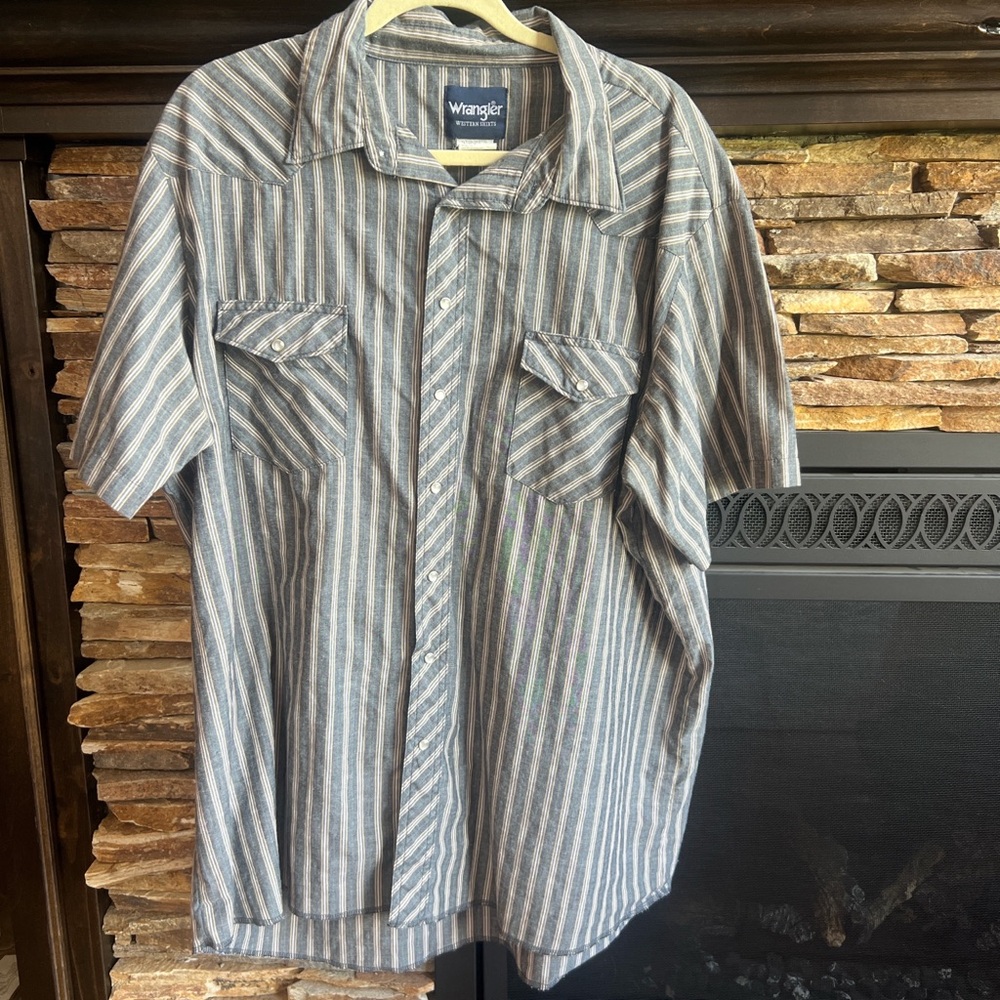 Wrangler Short-Sleeve Western Button-Down Pearl snap XXL tall